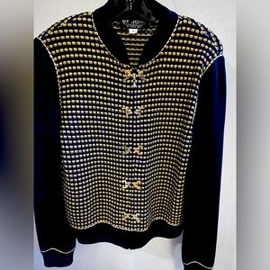 St. John black and gold blazer